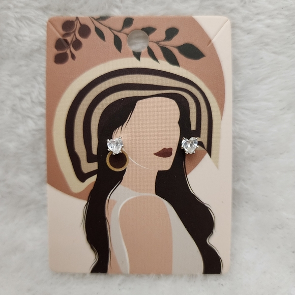 Jeweled Heart Studs - Picture 2 of 6